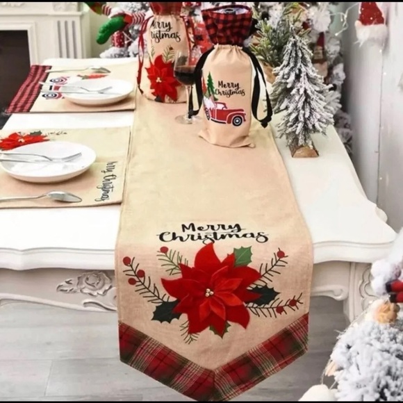 Merry Christmas table runner Cotton 3D patterns - Picture 9 of 9